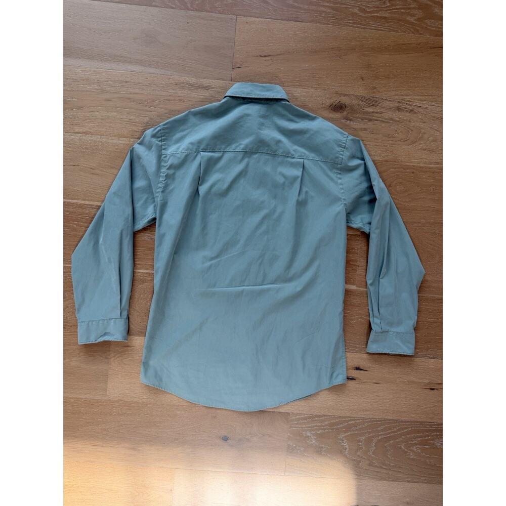 Vintage Brandini Women’s Small Mint Green Button Front Blouse Long Sleeve - Picture 2 of 9